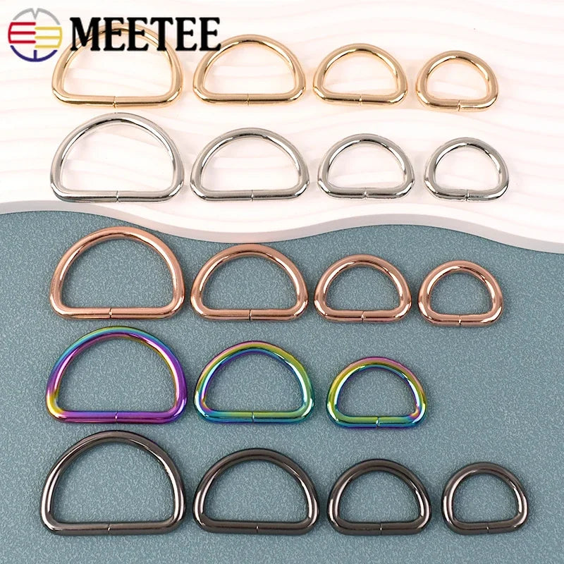 10x Metall D-Ringe 13-50 mm Goldfarbener Verbindungsring für Taschen Gürtel