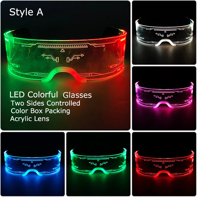 Leuchtende LED Partybrille aus Acryl mit Farbwechsel für Feste