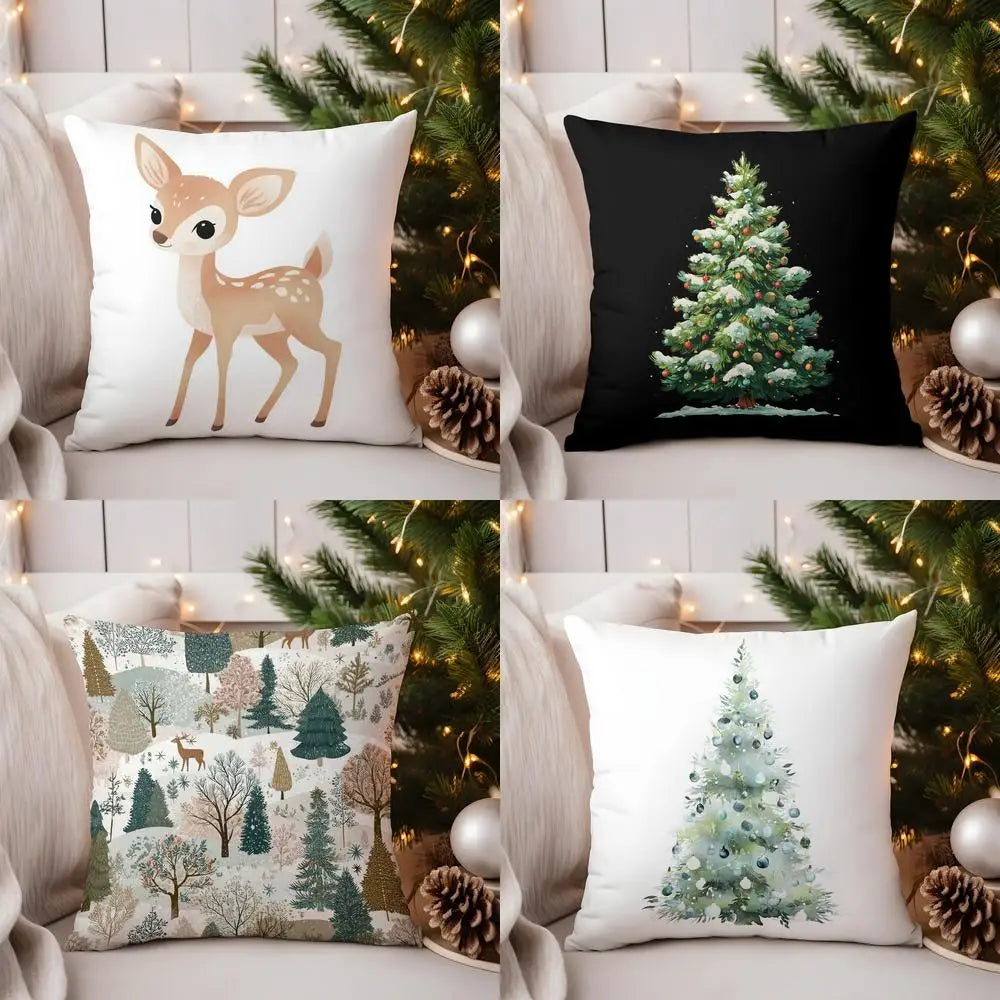 Gemütlicher Kissenbezug mit niedlichem Rehkitzmuster für Zuhause