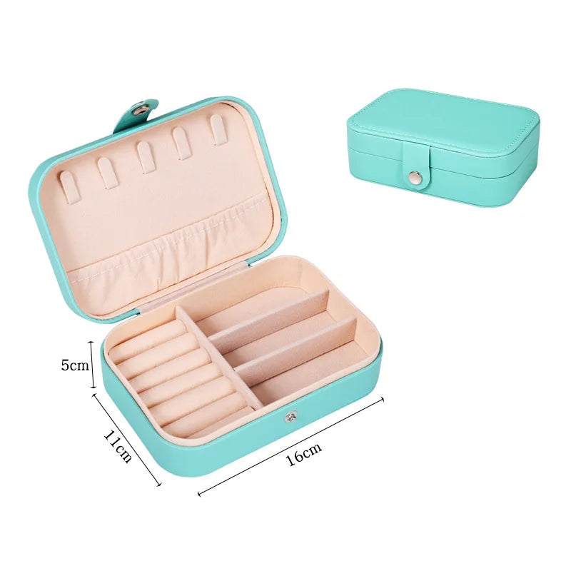 Tragbare Leder Schmuck Organizer für Reisen - Ringe, Ketten, Ohrringe sicher verstauen