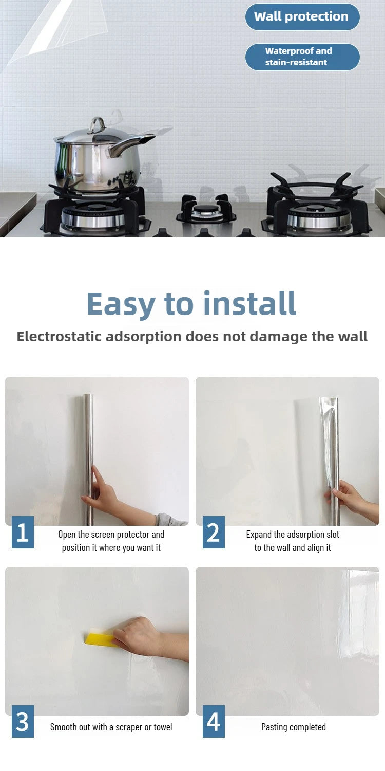 Transparenter Wandschutz für Küche ölbeständig und dekorativ