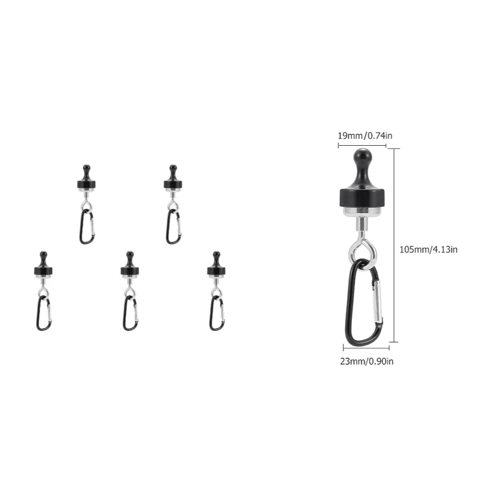 15er Set starke Magnet Haken mit 360° Karabiner – flexibel - robust fürs Outdoor