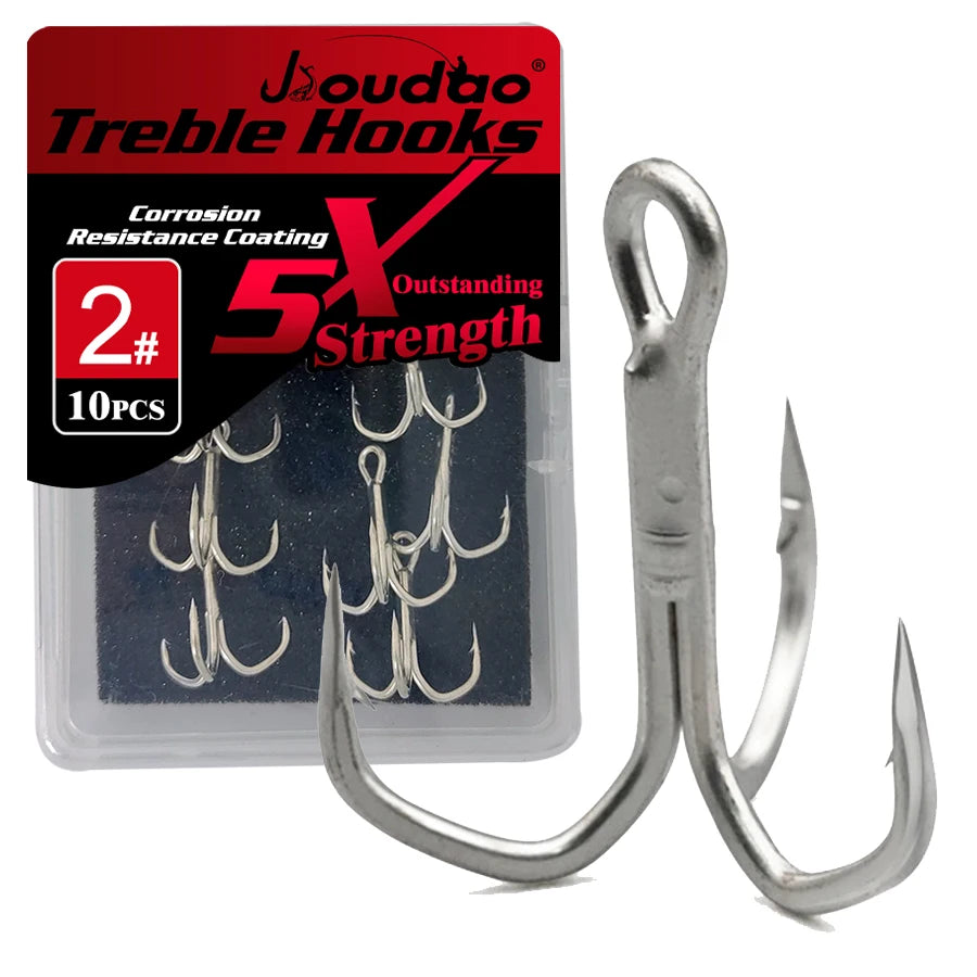 5X starke Drillinge – 10 robuste Dreifach-Angelhaken für Big Game Angeln