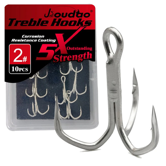 5X starke Drillinge – 10 robuste Dreifach-Angelhaken für Big Game Angeln