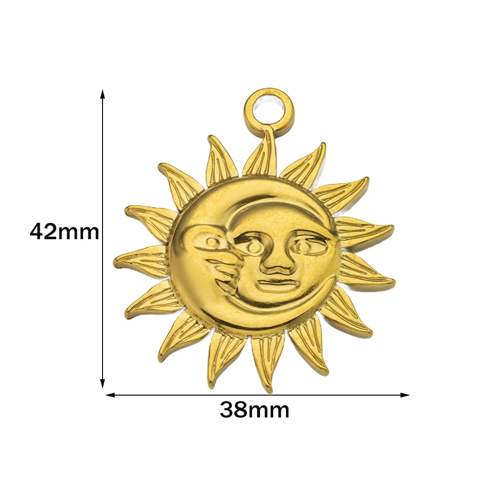 5er Set Edelstahl Charms Gold für Schmuckherstellung DIY Zubehör