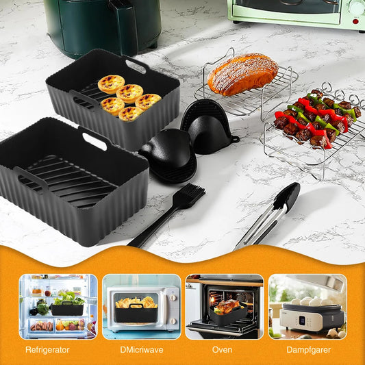 Luftfritteusen-Zubehörset mit Silikonform für Backen und Garen