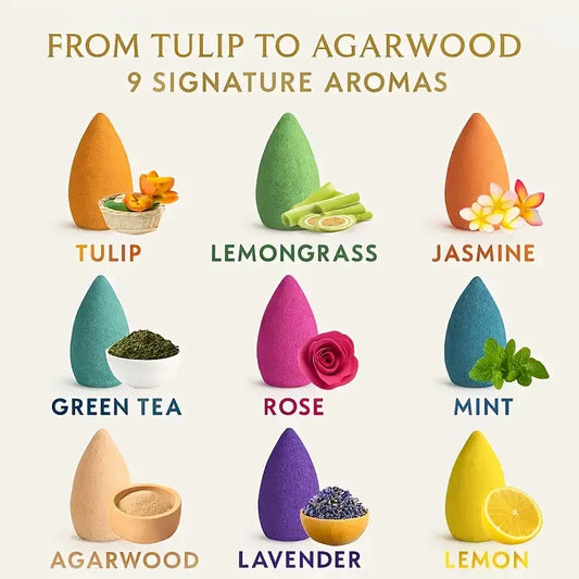 9er Pack bunte Aromatherapie Räucherstäbchen für Zuhause mit langanhaltendem Duft-Yabubest - Home & More
