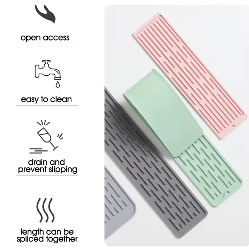 Rutschfeste Silikon Abtropfmatte für Küchen Arbeitsplatten und Bars