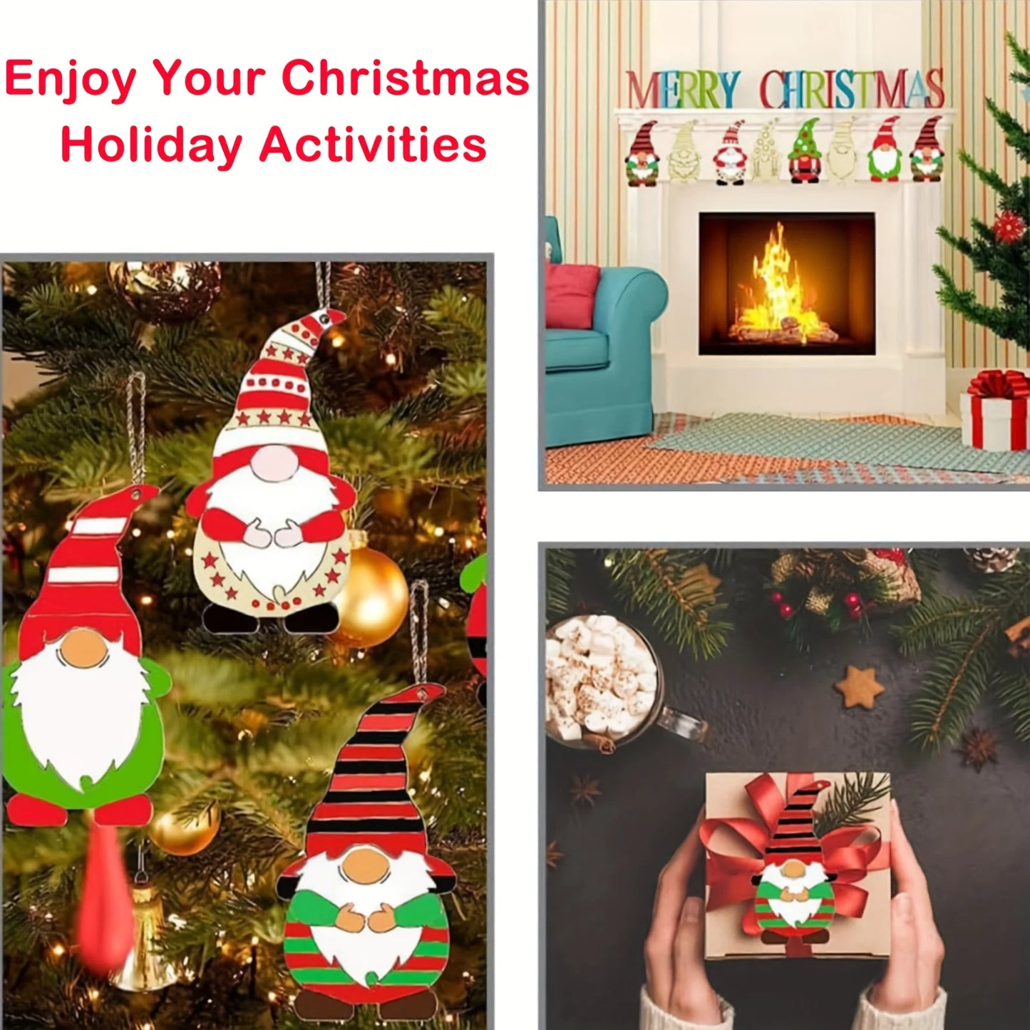 Weihnachtliche Holzgnome zum Basteln und Dekorieren