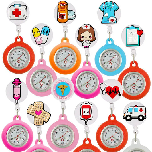 Präzise - stilvoll: Unisex Fob Taschenuhr mit medizinischen Symbolen, 4 cm