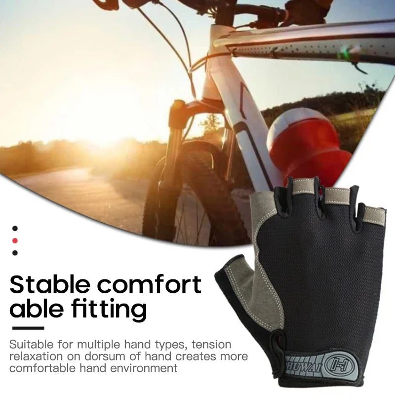 Atmungsaktive Halb-Finger Radfahren Handschuhe mit Anti-Rutsch für Unisex