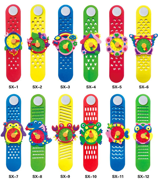 Kreatives DIY EVA Schaum Uhren Bastelset für Kinder - Tier - Kunst Handwerk