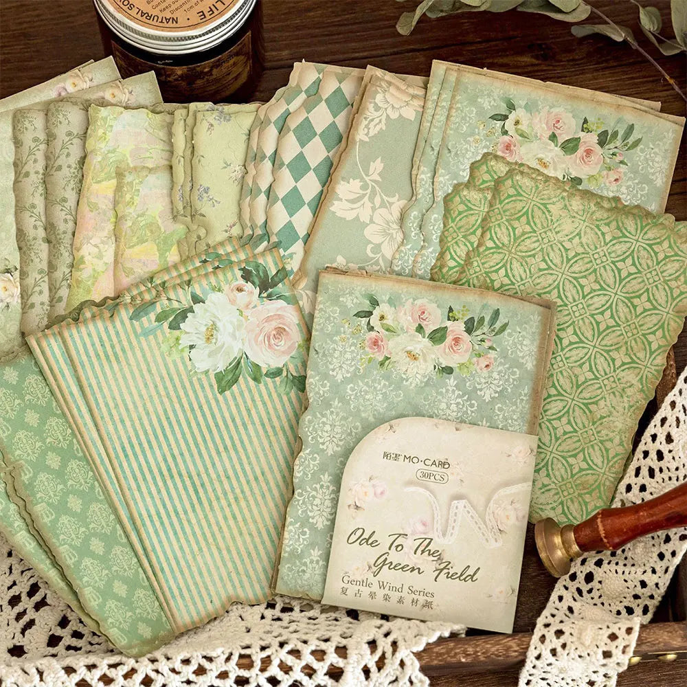 30 Blatt Vintage Scrapbook-Papier für DIY Basteln und Journaling