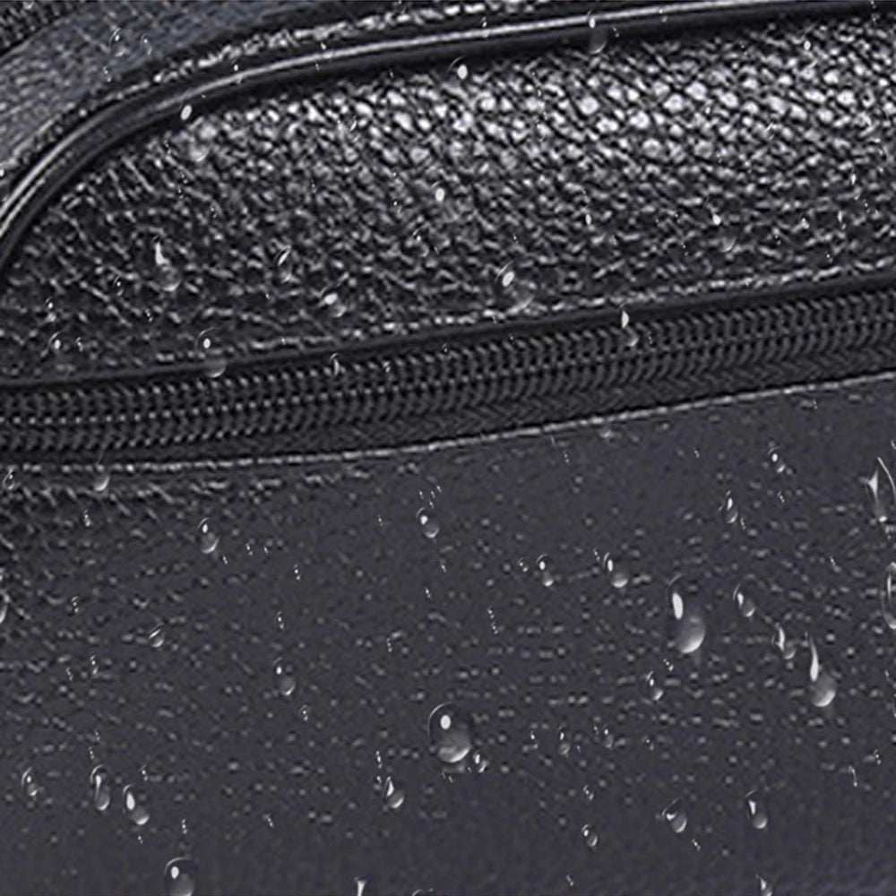 Kompakte Ledertasche für Herren und Damen mit praktischem Reißverschluss