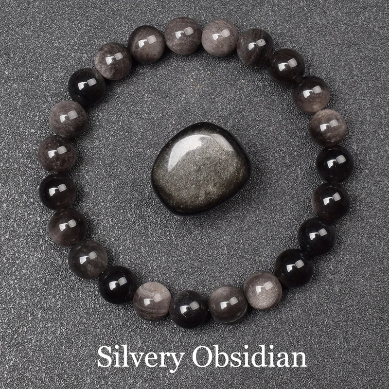 Goldener Obsidian Armband Naturstein Perlen Unisex | Energie & Stil
