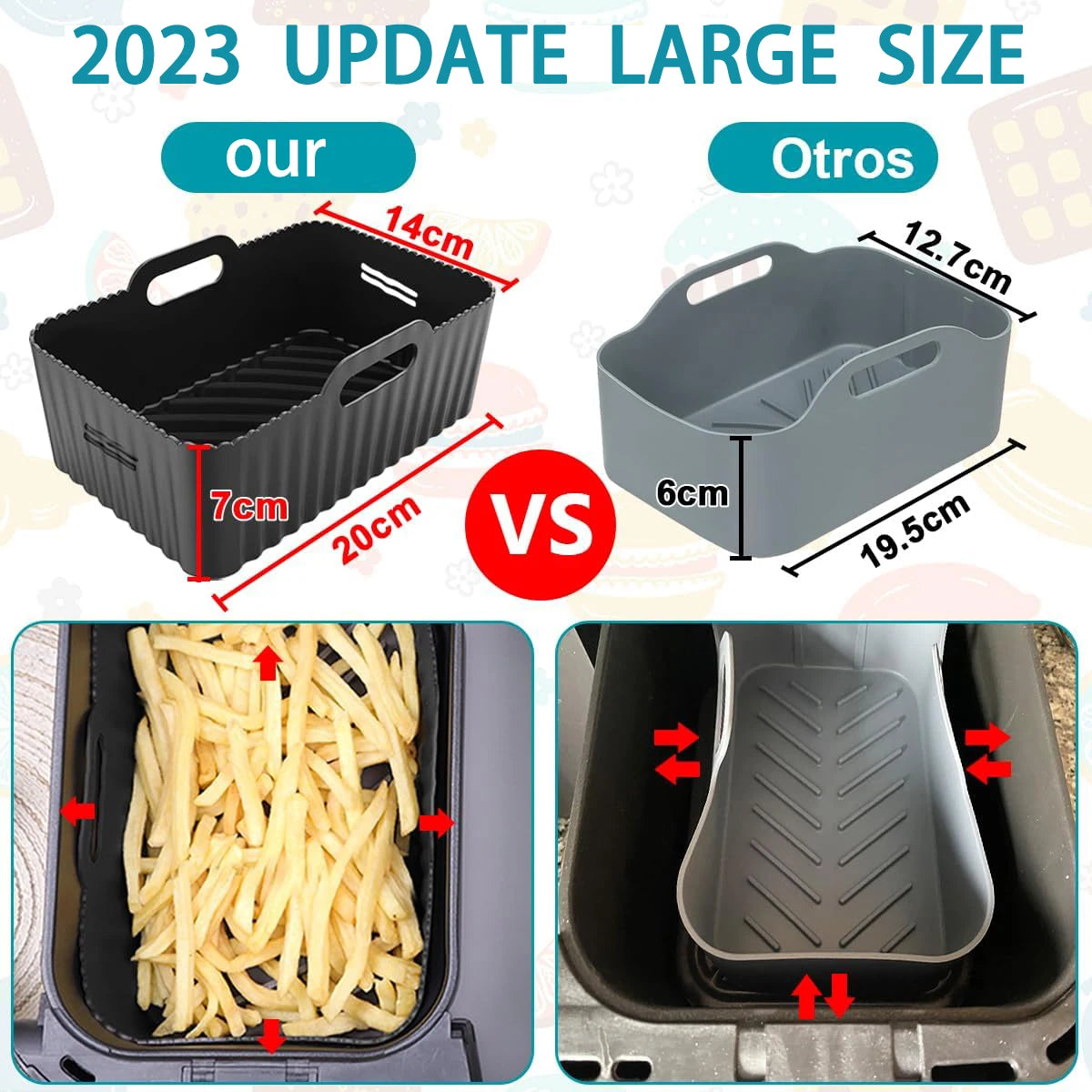 Silikonform für Cecotec Ninja Foodi Max Dual Zone 9 Liter Luftfritteuse