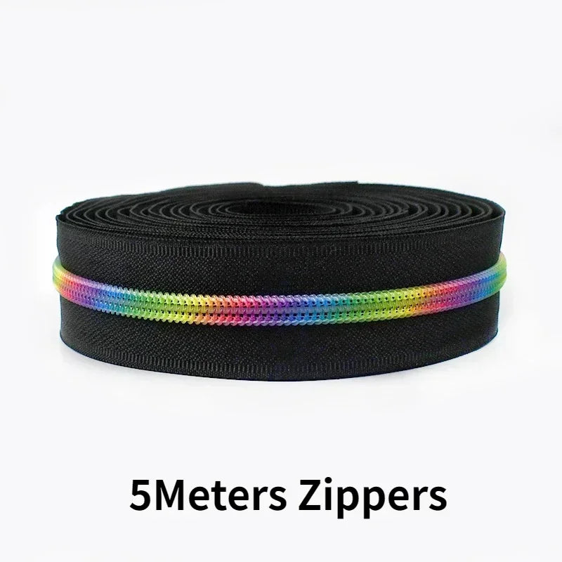 Nylon Reißverschlussband & Schieber Set 5m für Reparaturen Kleidung Taschen #5