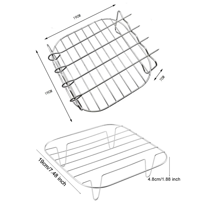 Silikon Backform und Grillgestell für Luftfritteusen 6 bis 6 4 Liter