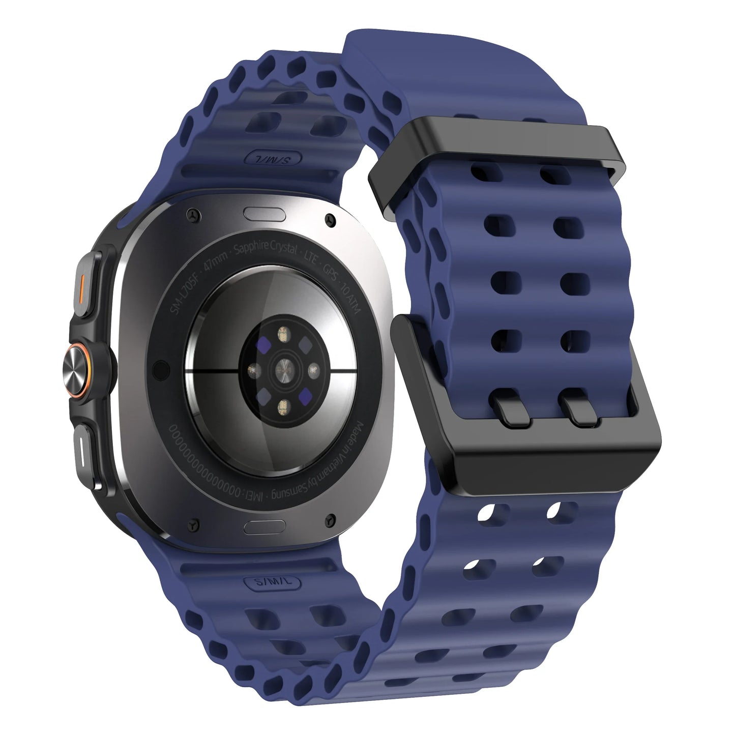 Zweifarbiges Sport-Silikonarmband Marine für Galaxy Watch Ultra 47 mm