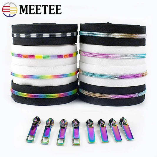 Nylon Reißverschlussband & Schieber Set 5m für Reparaturen Kleidung Taschen #5