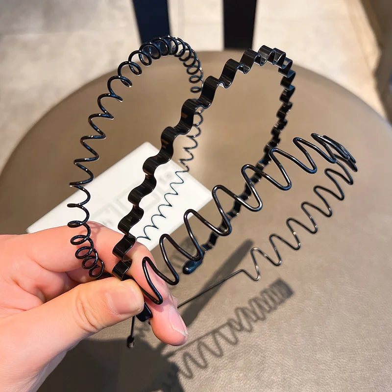 Unisex Schwarzes elastisches Metall Stirnband rutschfest modisch leicht