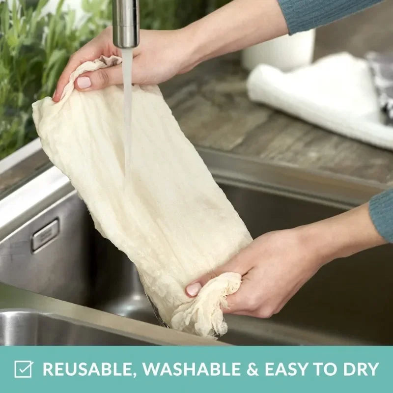 Wiederverwendbare Baumwollbeutel mit Kordelzug für Lebensmittel und Filter