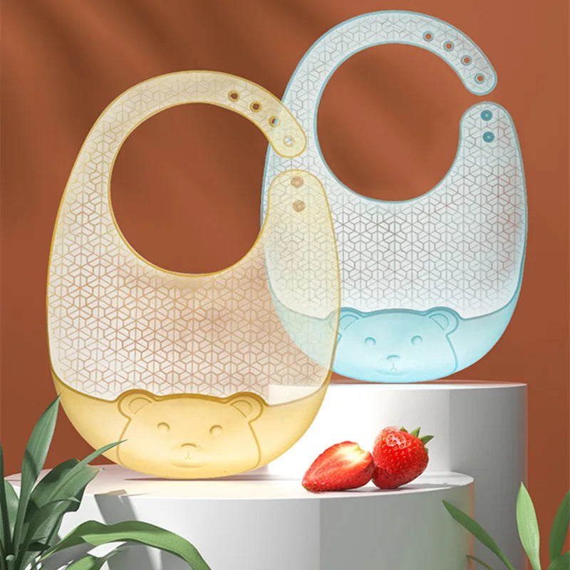 Leichtes ölbeständiges Baby-Lätzchen aus transparentem Silikon in Lebensmittelqualität