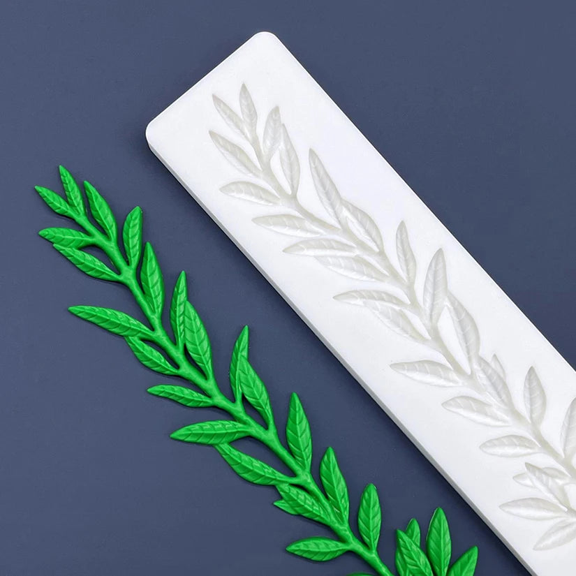 Silikonform Blatt Zweig für Fondant Schokolade Cupcake Dekorieren