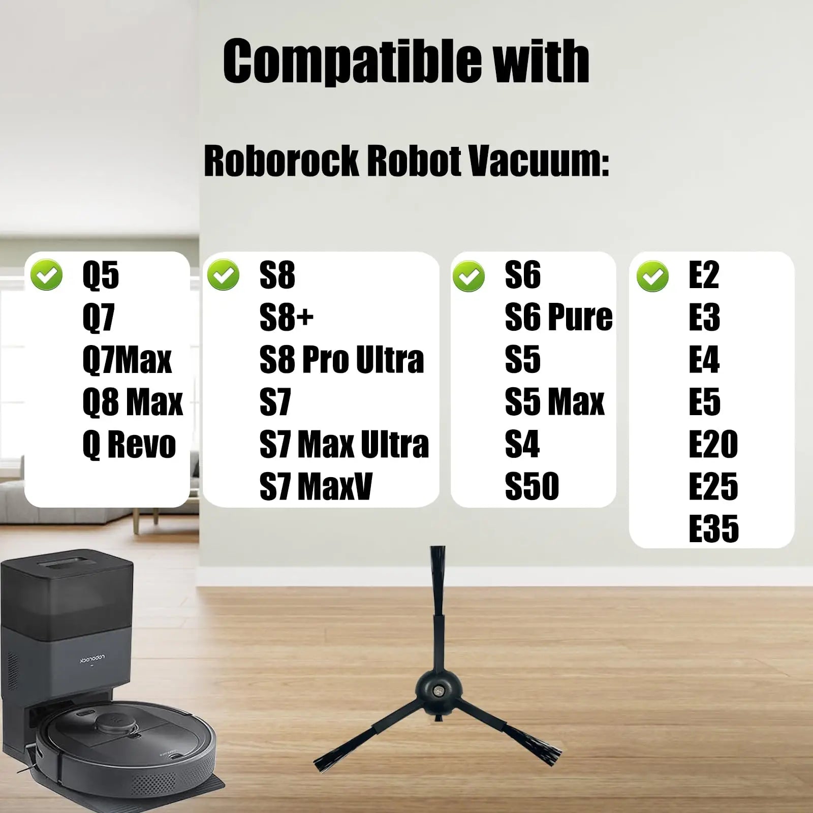 Seitenbuersten Ersatz fuer Roborock Modelle mit langlebigem Kunststoff