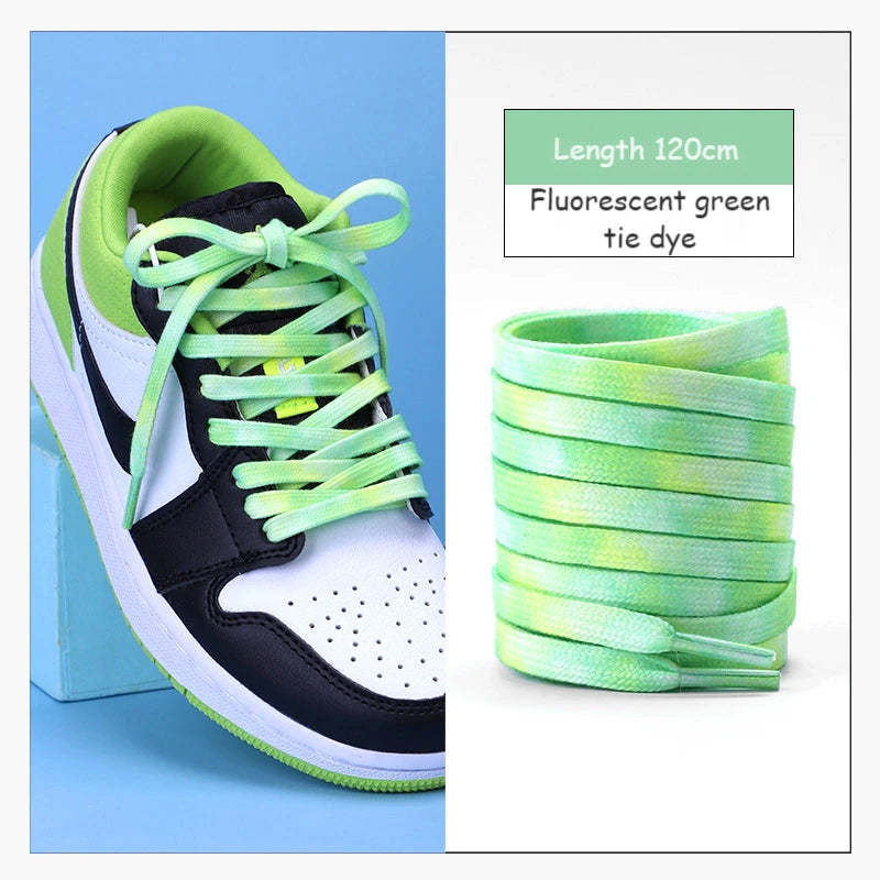 Tie Dye Schnürsenkel Flach Farbverlauf für Sportschuhe 120 140 160cm