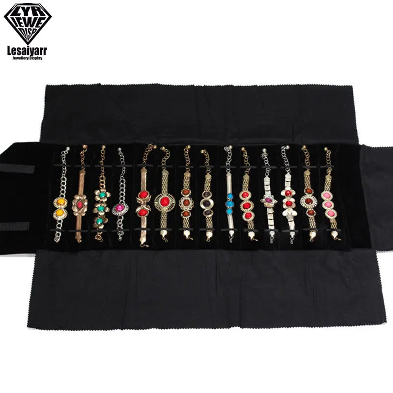 Praktische Samt Schmuckrolle für Ketten & Armbänder Reiseorganizer