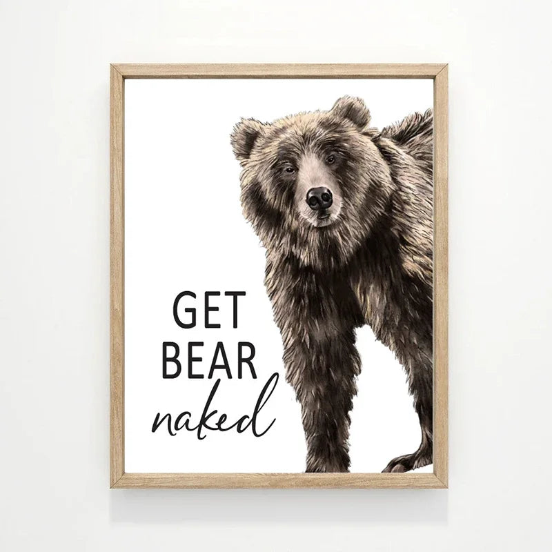 Lustige Tier Wandkunst auf Leinwand für moderne Badezimmer Dekoration