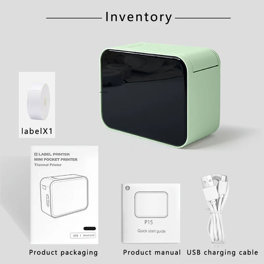 Tragbarer Mini Bluetooth Thermoetikettendrucker für Büro Küche Schule