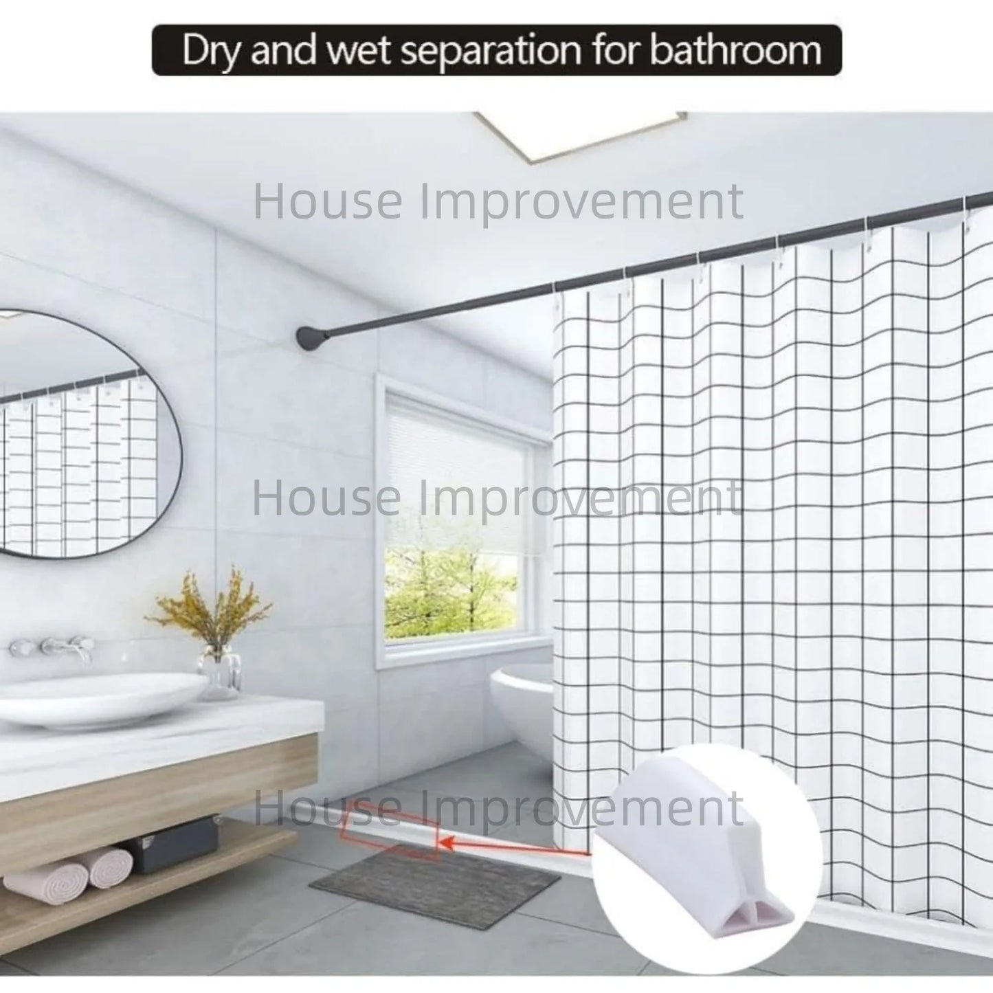 Zusammenklappbare Silikon Wasser Barriere Dusche Selbstklebend Spritzschutz