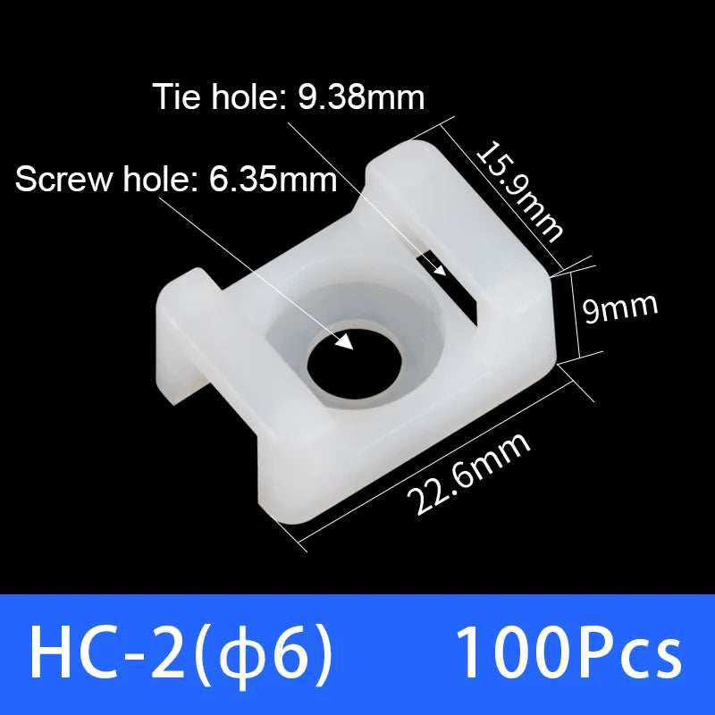 100 Stück Kabelbinderhalter Kunststoff Kabelbefestigung für USB Kabel