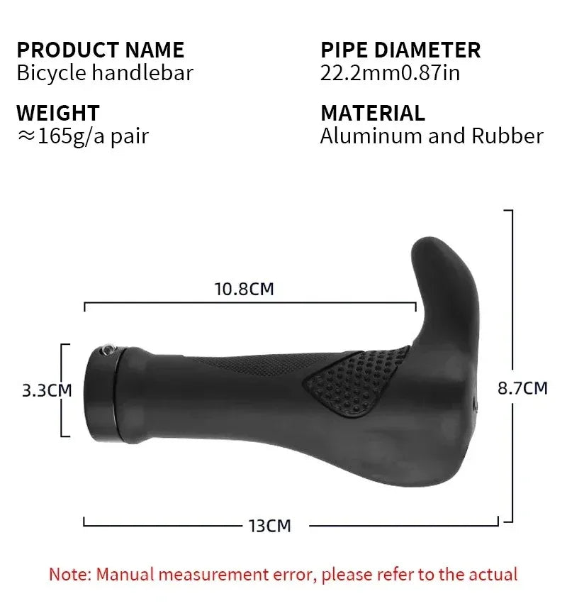 Ergonomische Fahrradgriffe mit verlängerter rutschfester Stange