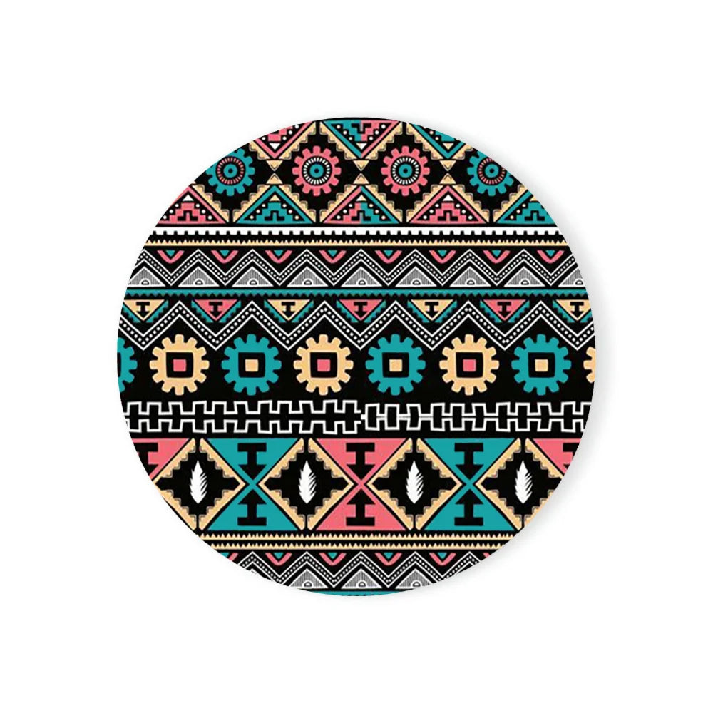 Runde Keramik Untersetzer Böhmischer Stil mit Kork Basis 6er Set