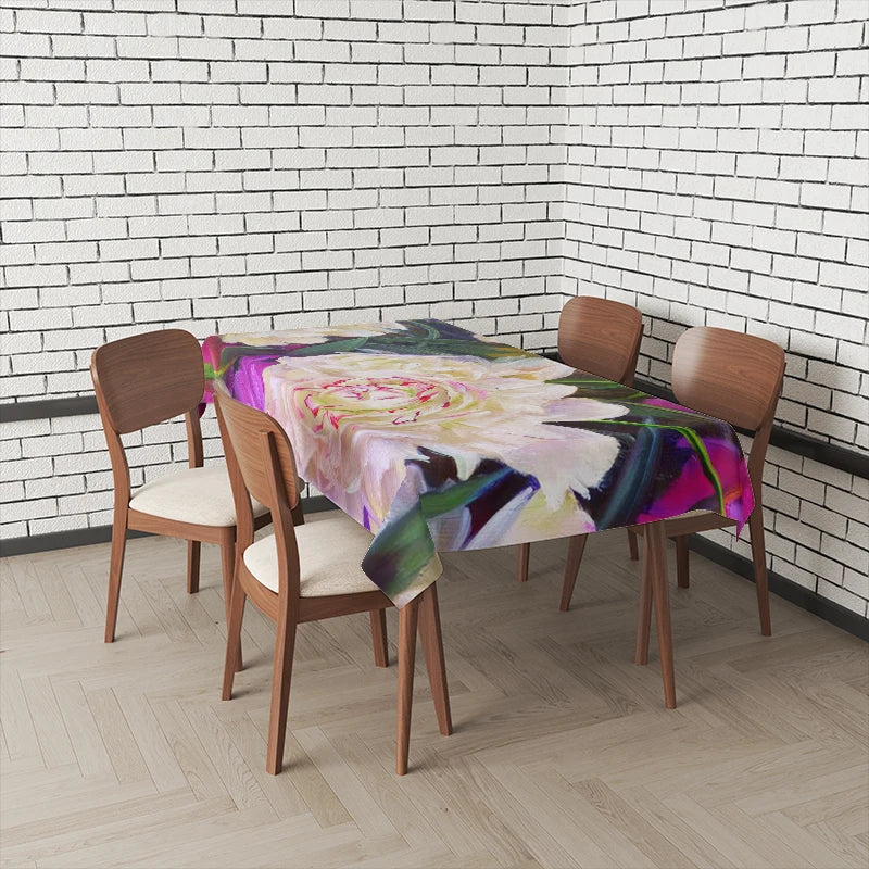 Wasserdichte rechteckige Tischdecke mit geometrischem Muster für Zuhause