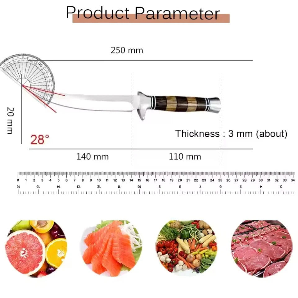 Vielseitiges Edelstahl Ausbeinmesser mit Holzgriff ideal für Küche und Grill