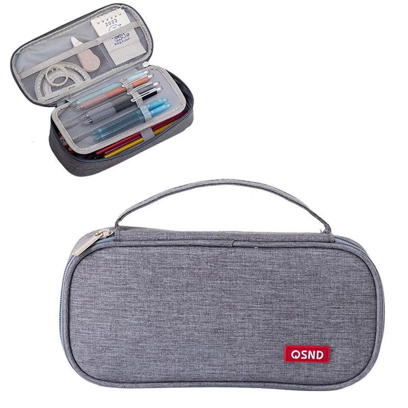 2-lagige Stift- und Kosmetikaufbewahrungstasche mit großer Kapazität