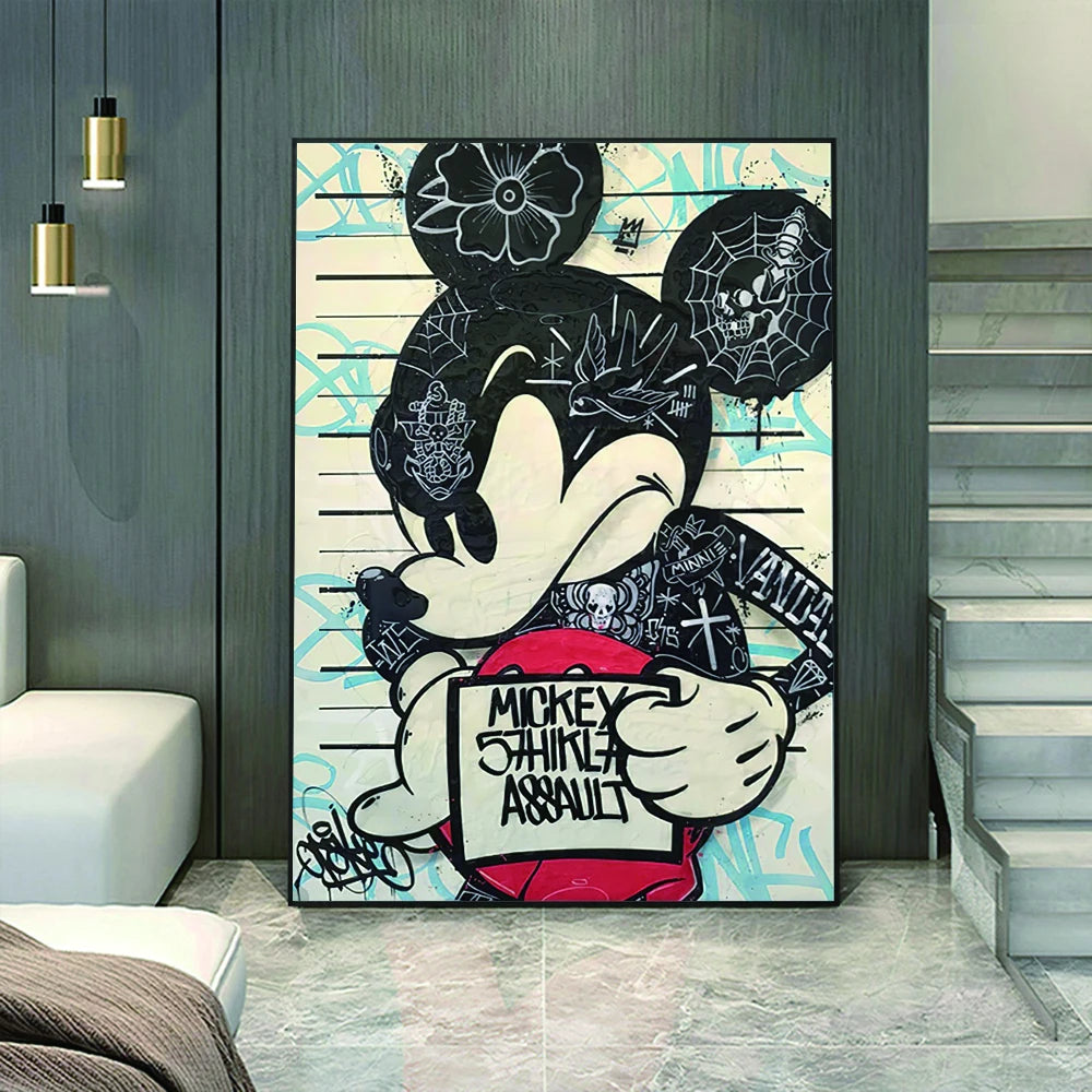Disney Cartoon Leinwand Poster Mickey Mouse Donald Duck Wandbild
