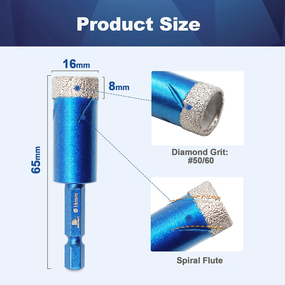 Diamantbohrer Schnellverschluss 6-14mm sechseckig für Fliesen Granit Marmor