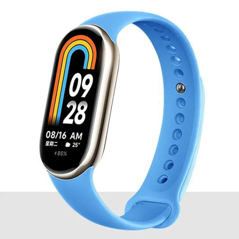 Atmungsaktives Silikon-Sportarmband kompatibel mit Mi Band 8 NFC