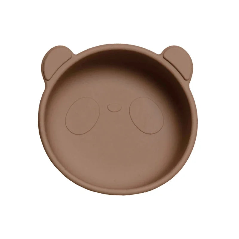 BPA-freie Silikon Baby Fütterung Schüssel Cartoon Panda Rutschfestes Geschirr