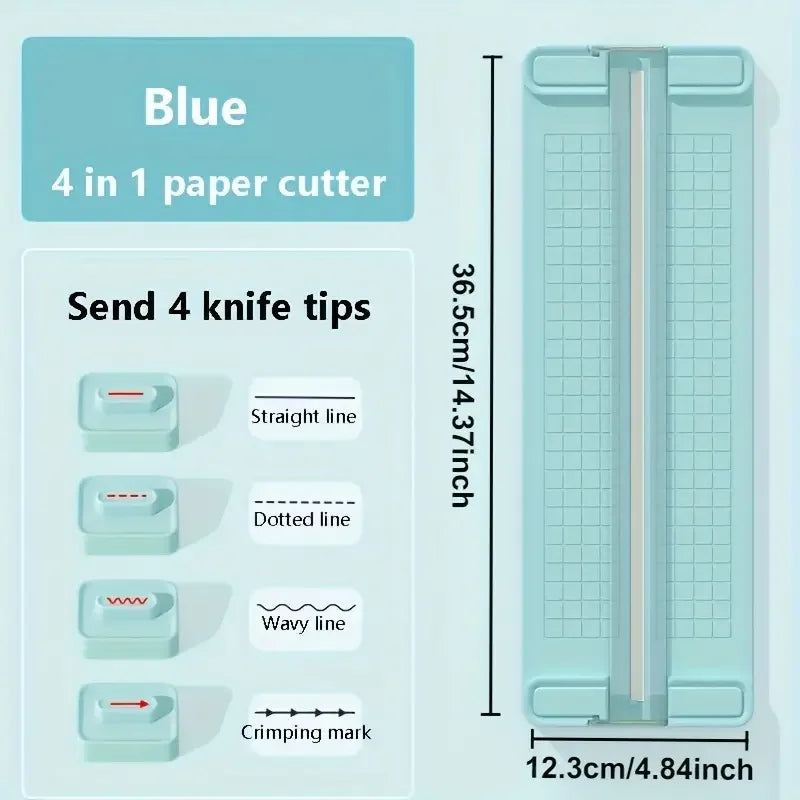 Manueller 4-in-1 Papierschneider 4 Klingen: Präzises Schneiden Büro & Schule