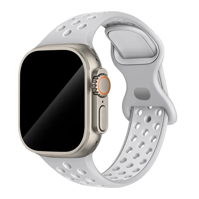 Sportliches Silikonarmband kompatibel mit Smartwatch 38-49 mm Modelle