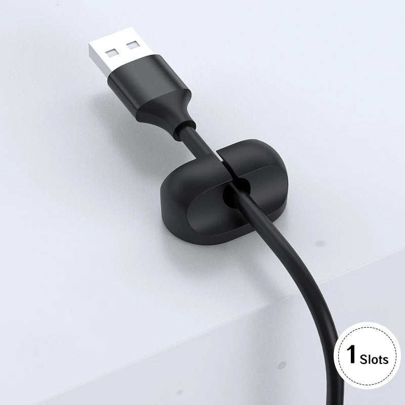 Silikon Kabelhalter Clips für Kabelmanagement am Schreibtisch und Auto