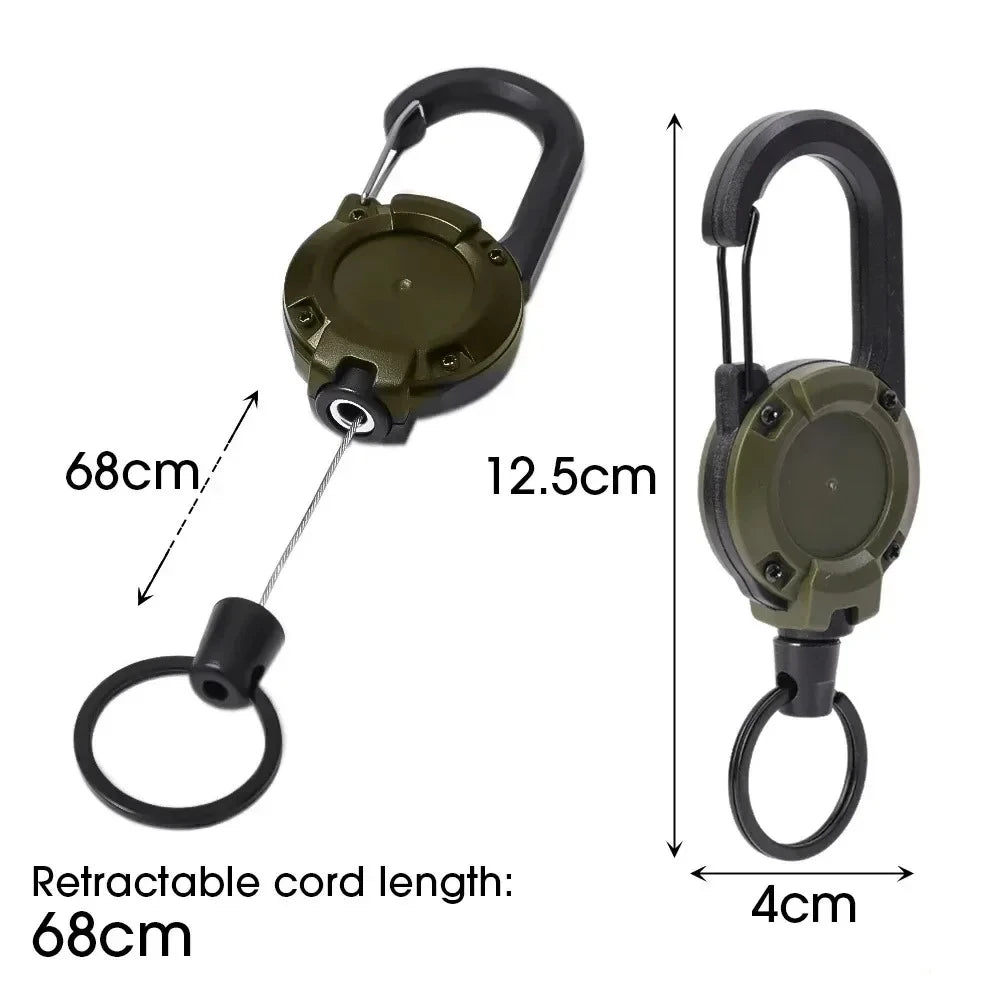 Einziehbare Schlüsselrolle mit Karabiner aus Edelstahl für Outdoor Sport