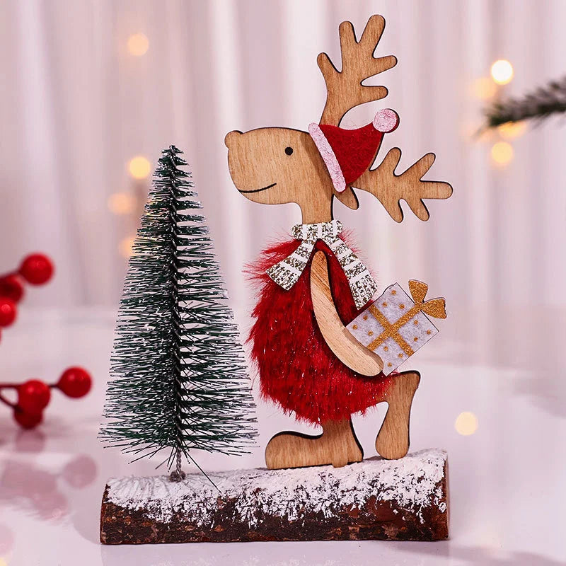 Handgemachter DIY Weihnachtsbaum aus Holz für Kinder mit Sternenornamenten