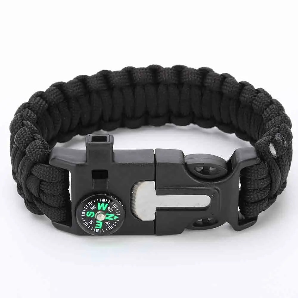 Multifunktionales Survival Armband mit Kompass und Pfeife
